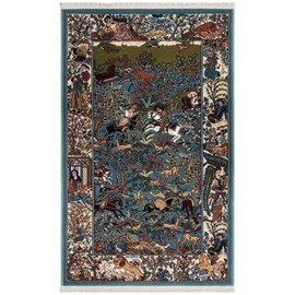 Unique Loom Narenj Collection Area Rug - Birmingham (2' 7" x 4' 1" Rectangle, Blue/ Burgundy)