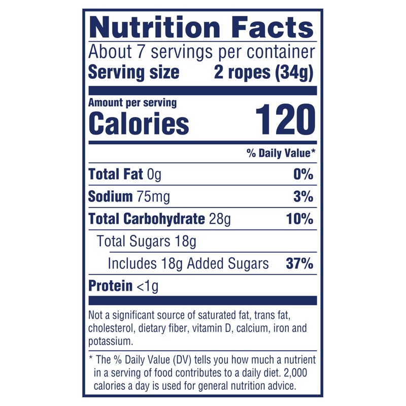 SweeTARTS Ropes, Candy, Twisted Rainbow Punch, Soft and Chewy, 9