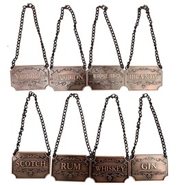 8 Pcs/Set Bottle Decanter Tags, Copper Marking Labels
