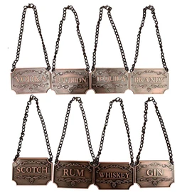 8 Pcs/Set Bottle Decanter Tags, Copper Marking Labels