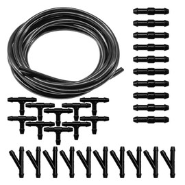 Universal Car Windshield Washer Hose Kit, 4M/13Ft Rubber Washer Fluid Hose with 30 Pcs Hose Connectors for Most Car Water Pump and Nozzles, Auto Windshield Wash Repair Accessories Kit