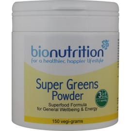 Bio Nutrition Super Greens Powder : Well-Being and Energy Greens Supplement : 150g Powder