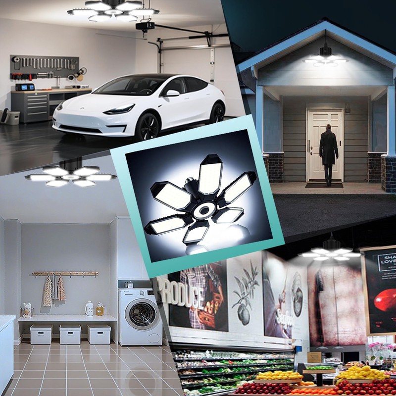 BRAINIAC 100W LED Garage Light Bulb, Deformable Garage Lighting Led