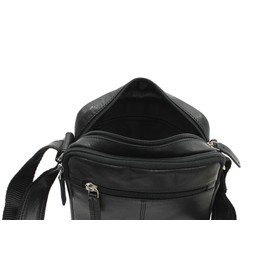 Visconti Compact Leather Messenger/Travel Bag S8 Black