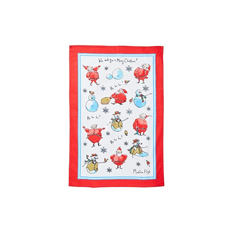 Ulster Weavers Madeleine Floyd Santa and Snowmen Cotton Tea Towel,