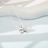 PHNIBIRD Women's Double Ring Pendant Necklace with Cubic Zirconia Stone