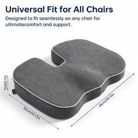 Seat Cushion,Memory Foam Office Chair Cushion Tailbone Sciatica Pain Relief
