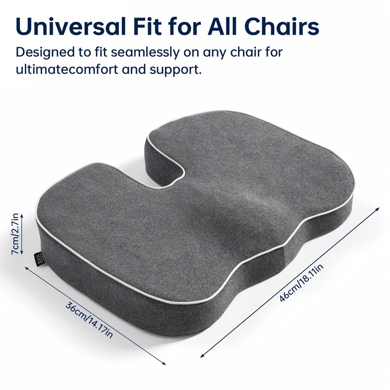Seat Cushion,Memory Foam Office Chair Cushion Tailbone Sciatica Pain Relief