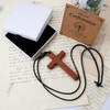 MILAKOO Prayer Blessing Wood Cross Pendant Necklace for First Communion