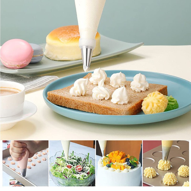 122Pieces Tipless Piping Bags - 100pcs Disposable Piping Pastry Bag