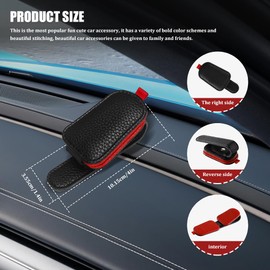 QZTYTY Sunglasses Holders for Car Visor, Sunglass Car Organizer, Leather Magnetic Buckle Sun Visor Sunglass Clip, Car Accessories Ticket Card Clip Sunglasses Mount Fit Truck (Black/Red, 1PCS)