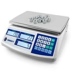 SASVY Counting Scale (66lb/30kg, 0.1g) lb/oz/kg/g Industrial Digital Inventory Scale with Battery for Small Parts, Coins, Pieces, Tickets