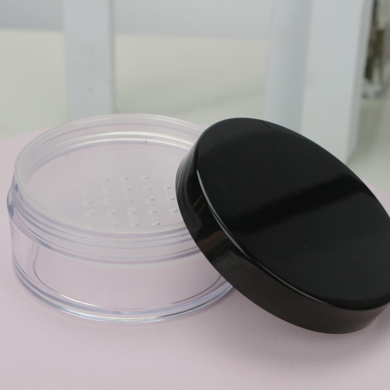 COSIDEA 3 pcs Empty plastic loose powder jars with sifer