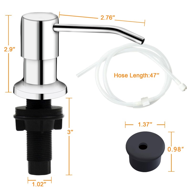 Sink Soap Dispenser, Kichen Sink SoapDispenser, 47" Extension Tube kit,
