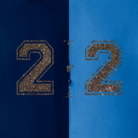 Número 2 con purpurina de 8 pulgadas (dos 2) - Número grande de transferencia de calor para jerseys, camisetas, uniformes deportivos, baloncesto, fútbol, estilo C (nogal oscuro 2)