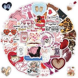 50Pcs Love Graffiti Sticker, Aesthetic Stickers for Water Bottle, Laptop, Scrapbook, Journaling, Waterproof Vinyl Stickers for Adults Teens