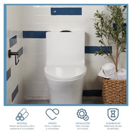MODULATI | Portarollos de Papel de baño Negro Modelo songhai Premium de Aluminio y Zinc con fácil Montaje a Muro