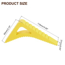 uxcell 1 Pcs Door Stoppers for Bottom of Door, 0.83 inch Door Stops, Rubber Door Stopper Wedge, Window Stopper Door Gaps Sturdy Stackable, Yellow
