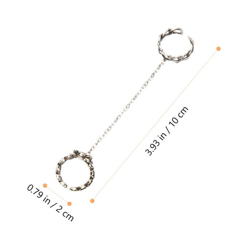 FOMIYES Rose Chain Ring Vintage Finger Jewelry for Women Aesthetic