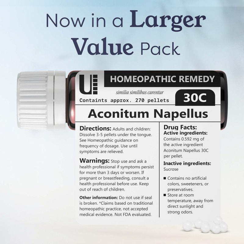 Urenus Aconitum Napellus 30C Homeopathic Remedy, 270 Pellets