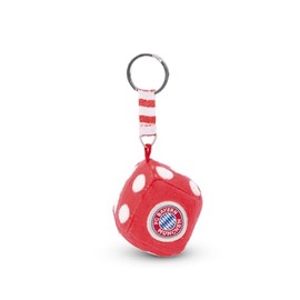 NICI 49998 Key Ring FC Bayern Munich Cube 4 x 4 cm Red Sustainable Companion Cuddly Pendant with Key Ring for Lanyard, Key Ring and Key Holder