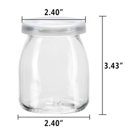 Encheng 7 oz Clear Glass Jars With Lids,Yogurt Container With Lids(PE),Replacement Pudding Jars Yogurt Jar,Glass Container With Twine n Tag For Milk,Jams,Jelly,Mousse,Dishwaresafe 20 Pack