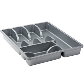 Gariella Cutlery Tray with 6 Compartments Plastic BPA-Free Anthracite