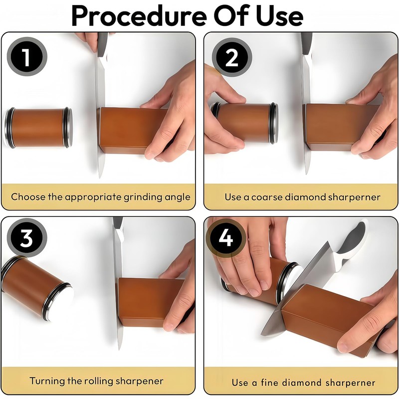 Rolling Knife Sharpener Kit - Premium Solid Wood with Magnetic