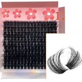 Fluffy Individual Clusters Eyelash Extensions Set, 120D Volume Lashes, Black thick clusters Eyelash Extensions