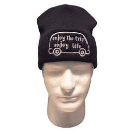 Winter hat, Embroidered Beanie, Embroidered Hat, Thermal hat, Skulli hat, Knit hat, Ribbed Knit hat. Black