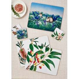 Maxwell & Williams Birds of Australia KC 10yr Anniversary Cork Back Coaster 10.5cm Set of 4 Assorted Gift Boxed