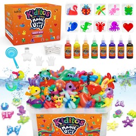 Kiditos  Magic Water Elf Toy Kit with Magic Gels, Molds - Imaginative Play, Christmas Gifts, Birthday Gifts, Party Favors, and Family-Friendly DIY STEM Projects:_8 Color Changing Colors
