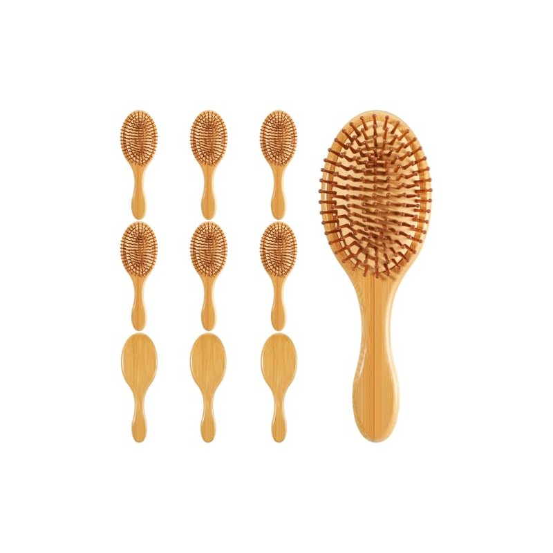 Molain 10 cepillos de pelo de bambú, cepillo de paleta