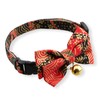 Gilded Gold Bow Tie Cat Collar (Red) with Bell Safety