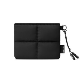 Comfyable Cute Puffy Coin Purse Pouch Change Holder For Women, Small Organizer with ID Window, Magnetic Closure, Water-repellent, Storage for Coin, Airpods, Lipstick, Card, Black