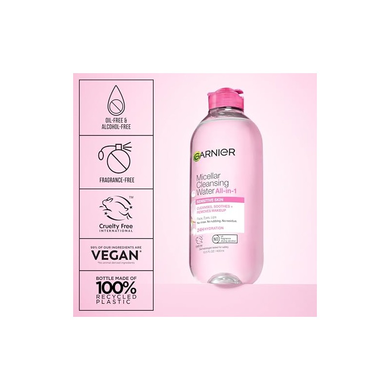 Garnier SkinActive Micellar Cleansing Water, For All Skin Types, (Pack