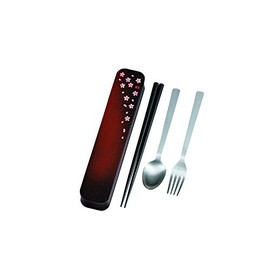 Tatsumiya Adult Cutlery Sakura Red Size: Approx. W 8.7 x D 1.7 x H 1.1 inches (22.2 x 4.4 x 2.9 x 3314