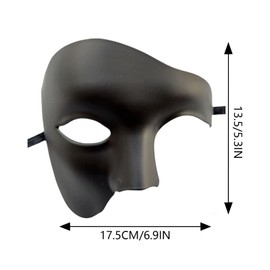 Axvxby Men's Mask, One-Eyed Half Face Phantom Mask, Half Face Mask, Phantom Opera, Men Masquerade, Party, Nightclub Mask, Theatre Style