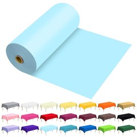 Rollo de Funda de Mesa de Plástico Premium Desechable de 54 x 300 Pies para Todo Tipo/Forma de Mesas | Picnic, Fiesta, Banquete, Cumpleaños, Bodas (Azul Claro, 54 x 300 Pies)