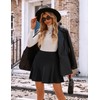 Kate Kasin Black Skirt for Women High Waisted Pleated Mini