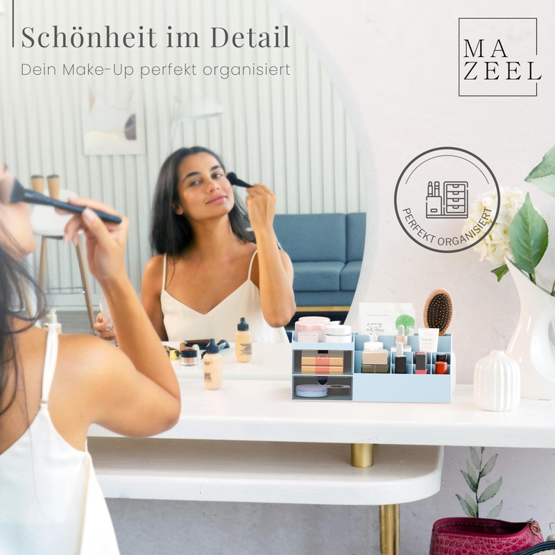 Makeup Organiser Storage Box (Blue)