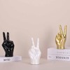 White Peace Sign Decor Creative Hand Sculpture Cool Desk Decor
