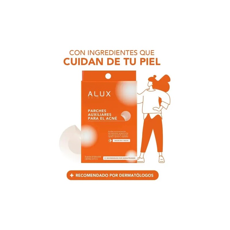 Alux Skin Parches Hidrocoloide Para Acné 30 Piezas Todo Tipo