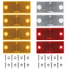 8 Pack Orange White & Red Rectangular Reflectors Screw On