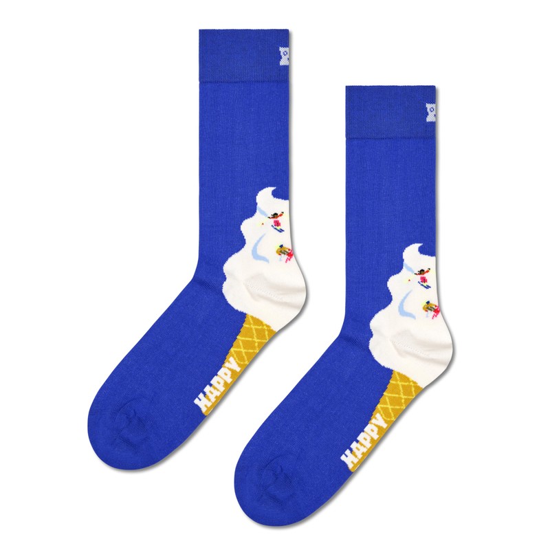 Happy Socks Unisex Downhilll Skiing Pack of 3, Blue, 41-46