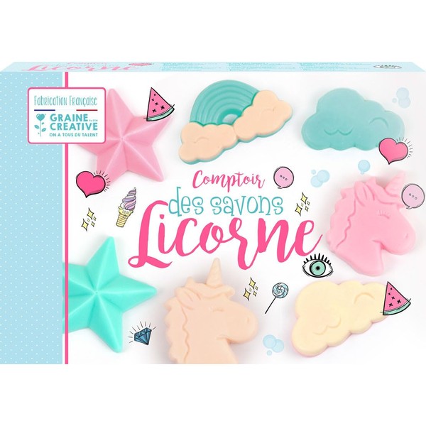 Graine Créative DIY Soap Making Kit - Unicorn-themed, Rubber Molds,