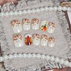 24Pcs Thanksgiving Turkey Press on Nails Short Square Fall Fake