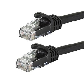 Monoprice Flexboot Cat6 Ethernet Patch Cable - Network Internet Cord - RJ45, Stranded, 550Mhz, UTP, Pure Bare Copper Wire, 24AWG, 10ft, Black