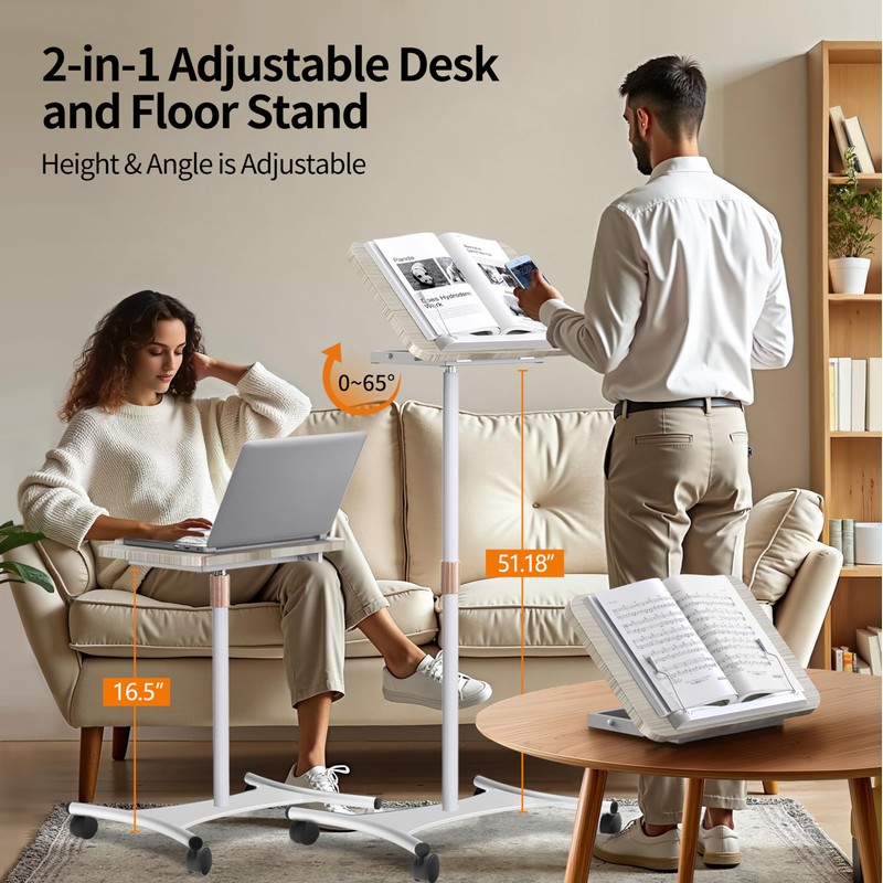 NAMON Rolling Laptop Stand, 2 in 1 Dual-use Floor &