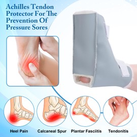 Jeere 2 pcs Heel Protectors for Pressure Sores Boot Sheepskin Heel Protectors Soft Foot Cushions Pads with Securing Strap for Protect Feet Ankle Pressure Bed Sores